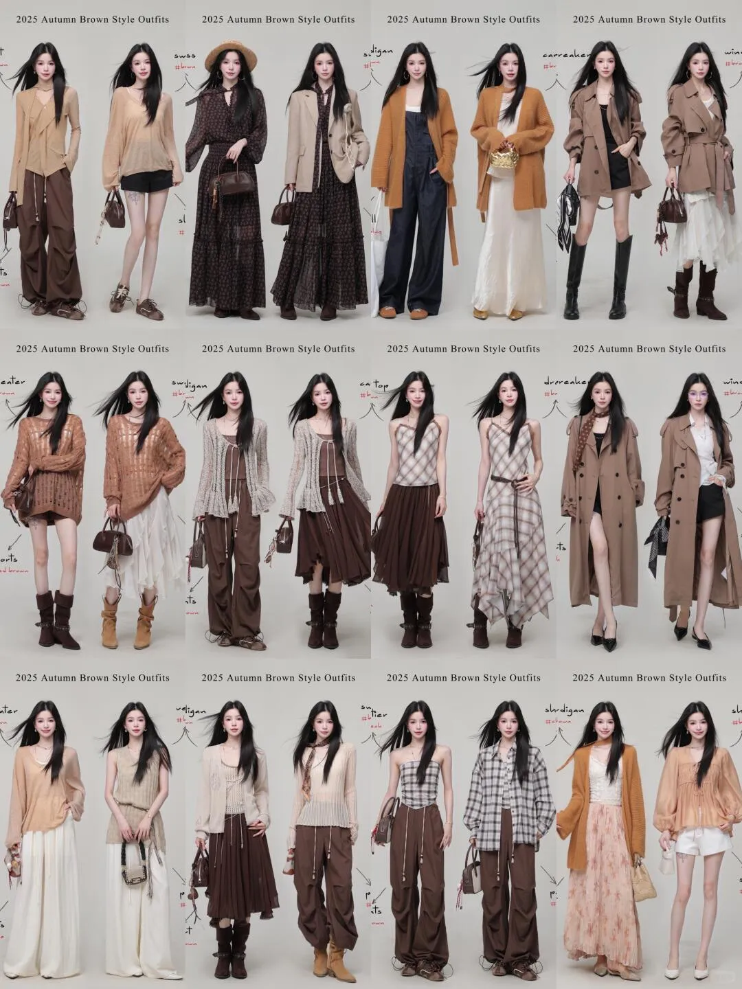 Deep-roasted Brown Outfits 👜🍪 Exclusive Elegant and Premium Autumn Style!