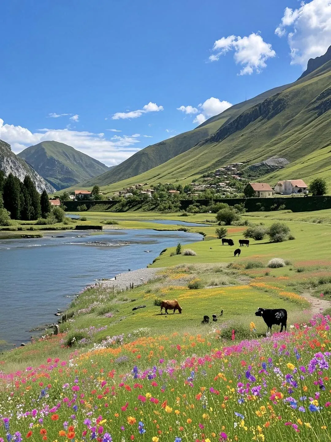 Not in Switzerland... Sichuan West in July-August 🏔️!! 💐 So beautiful it leaves you speechless 😭