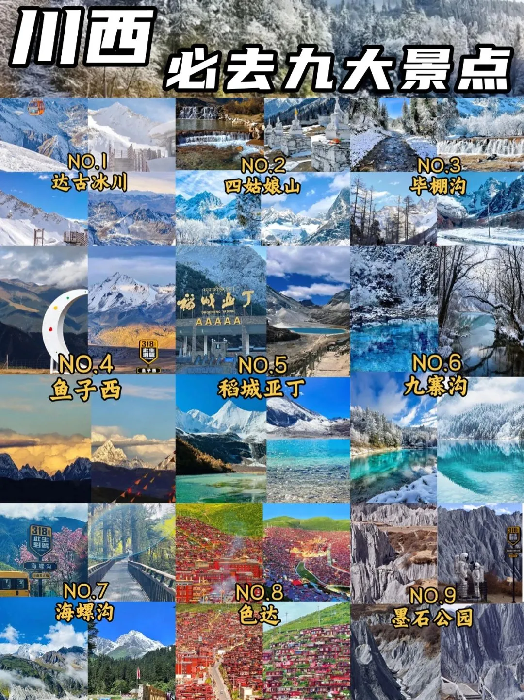 Top 9 Must-Visit Scenic Spots in Western Sichuan 🏞️