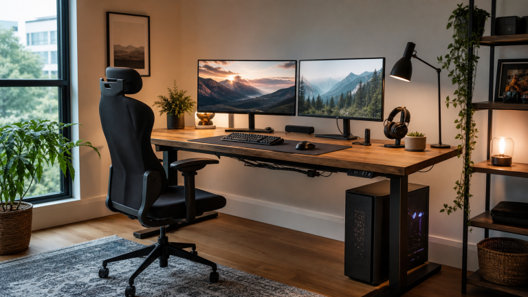 Best gaming desks under $1500 setup with a clean dual-monitor gaming desk