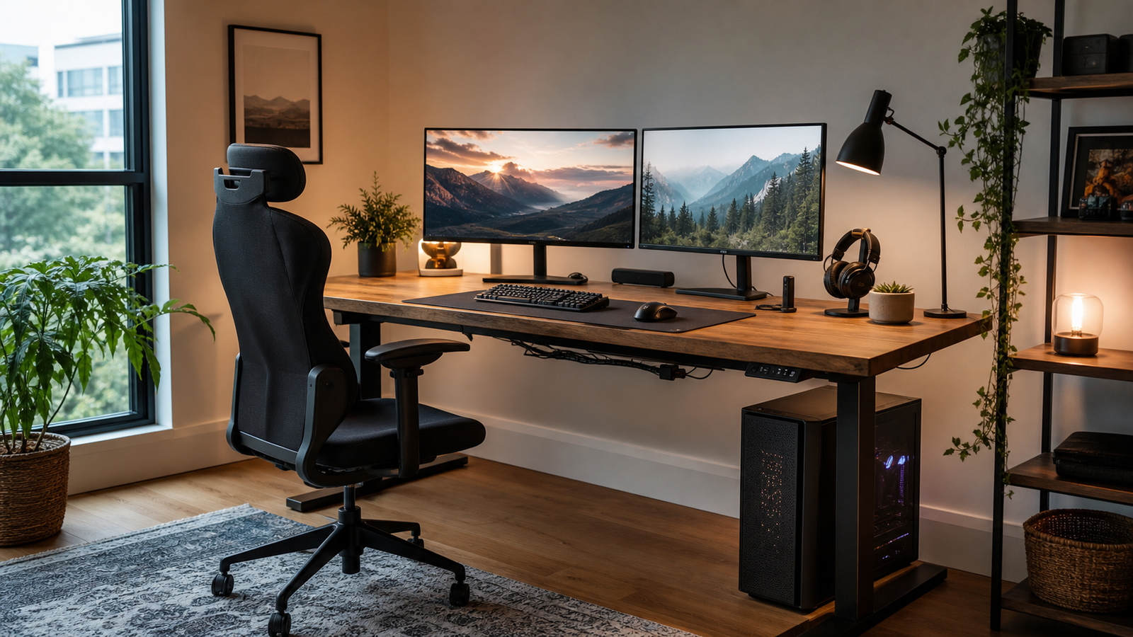 Best gaming desks under $1500 setup with a clean dual-monitor gaming desk