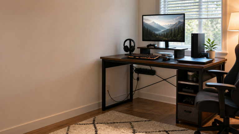 Best gaming desks for under $400 cover image showing the solved outcome for the keyword in a practical editorial scene instead of a generic product collage