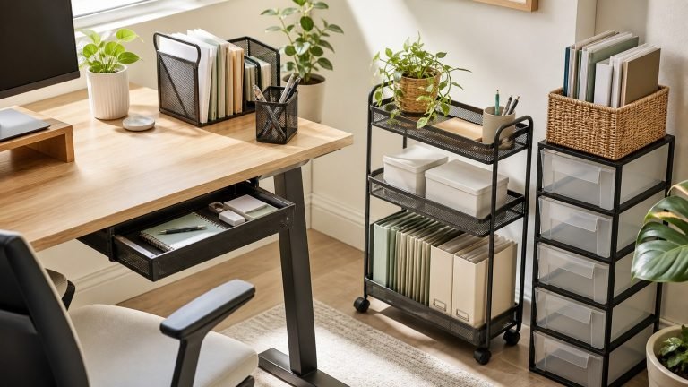 Best Home Office Storage for Small Spaces: 6 Desk-Friendly Ways to Hide Clutter AI cover image