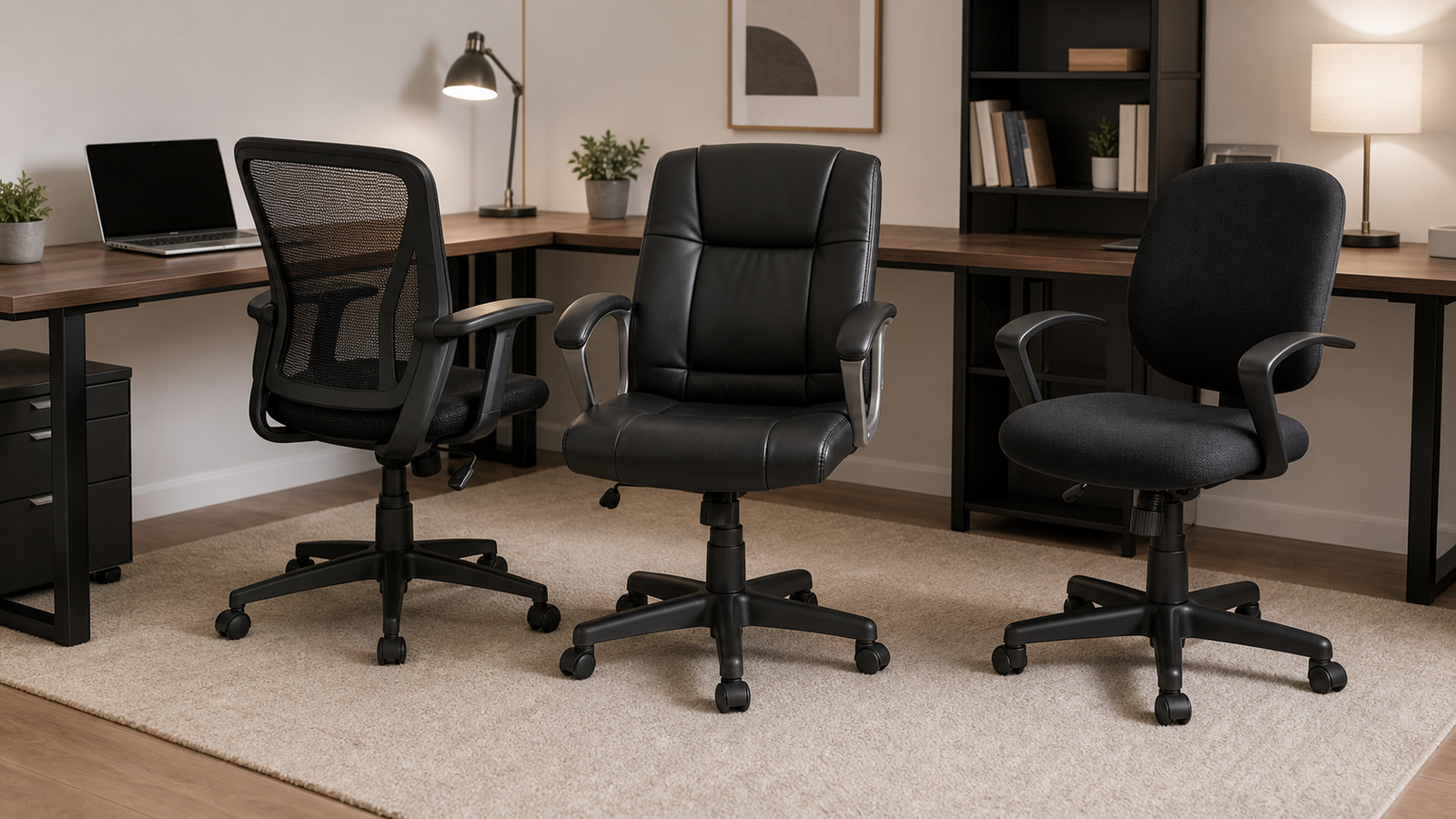 Affordable desk chairs compared in a practical home office