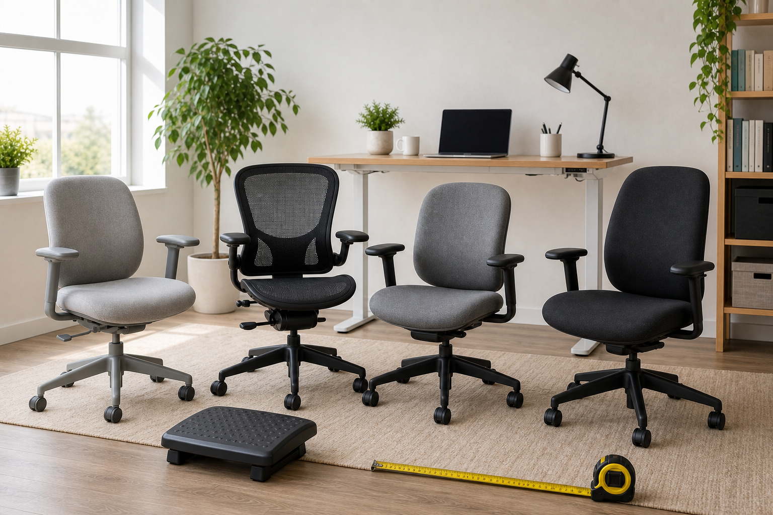 Petite-friendly ergonomic desk chairs compared in a home office
