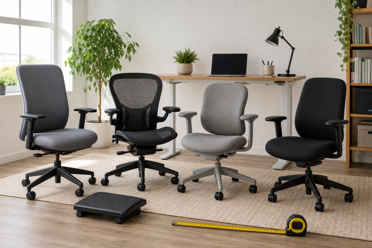 Ergonomic desk chairs compared for shorter users in a home office