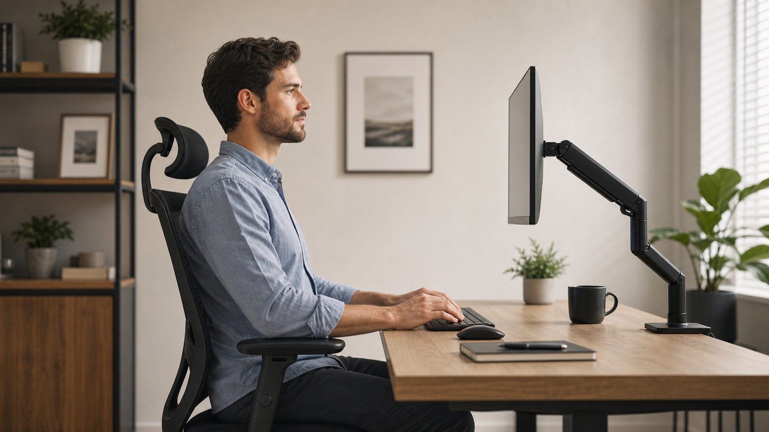 Best Monitor Height for Neck Pain, Posture, and Long Workdays